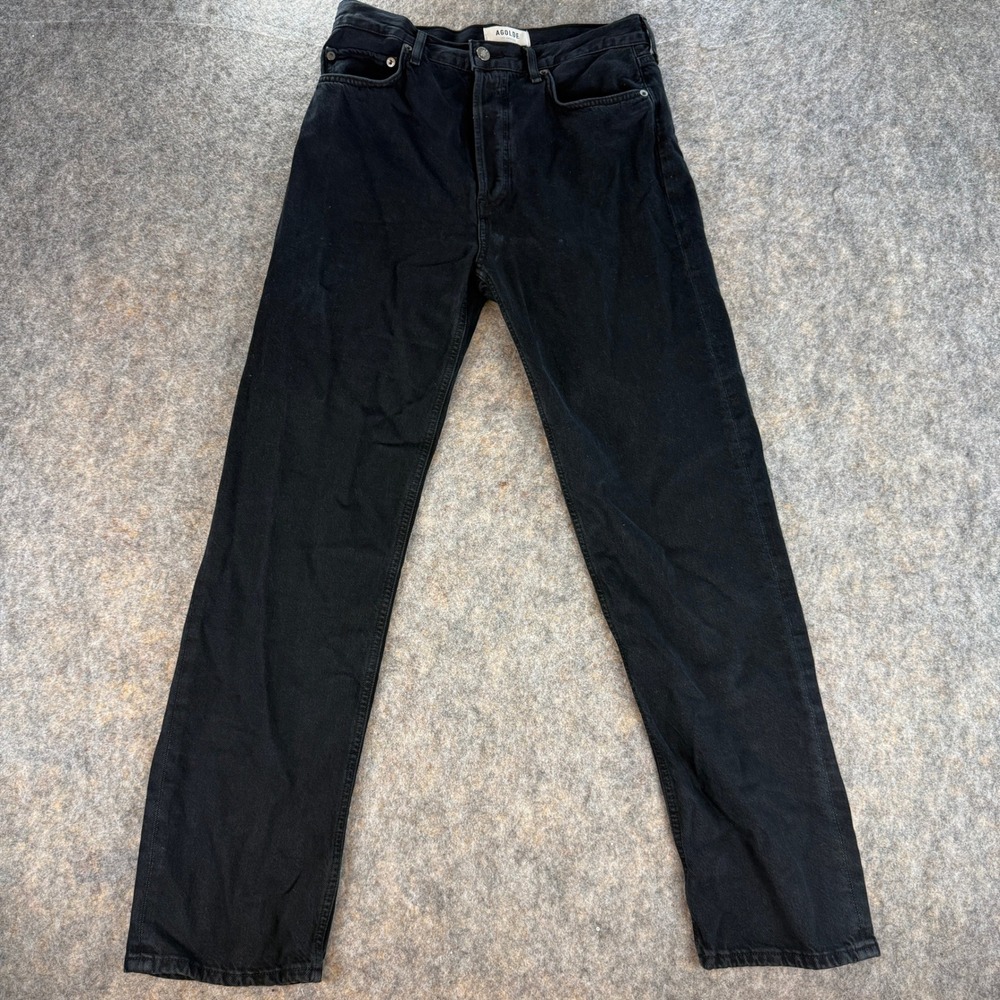 AGOLDE Straight Leg Jeans Women 28 90's Pinch Waist High Rise Straight Black